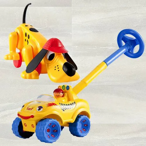 Amazing Funskool Digger the Dog and Walk N Drive Truck