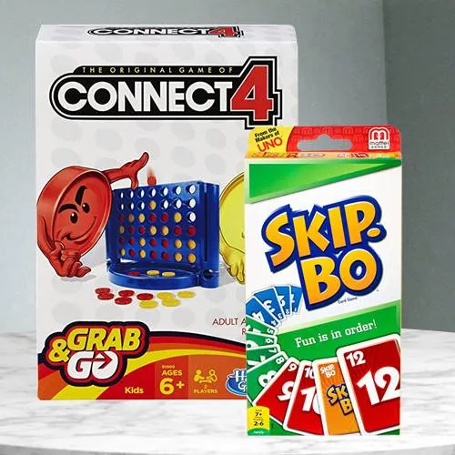Exciting Hasbro Connect 4 Grab and Go N Mattel Skip Bo Card Game