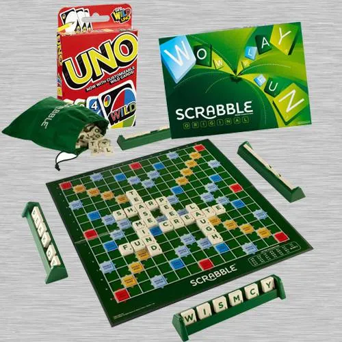 Exciting Mattel Scrabble Board Game N Mattel Uno Card Game