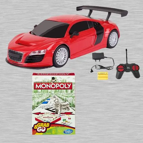 Exclusive Racing Car with Remote Control N Monopoly Grab N Go Game
