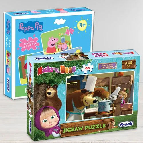 Exciting Frank Peppa Pig N Masha and The Bear Puzzle Set