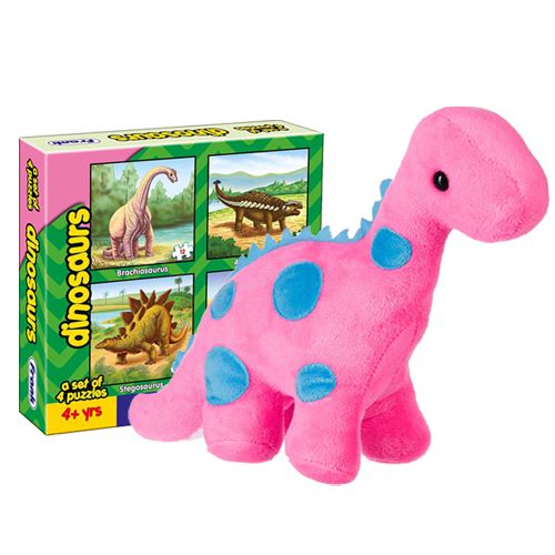 Attractive Dinosaur Stuffed Toy with Frank Puzzle Set
