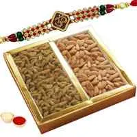 One or More Om Rakhi with Dry fruits