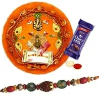 Charming  Rakhi With Rakhi Thali