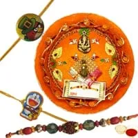 Decorative Rakhi Thali With Bhaiya N Kid Rakhi