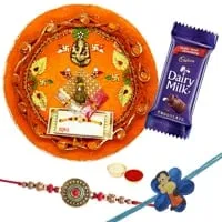 Kid Rakhi N Adult Rakhi Along with Rakhi Thali