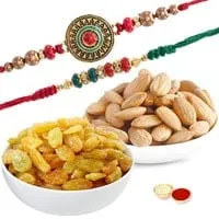 Palatable Dry Fruits and Rakhi Combo