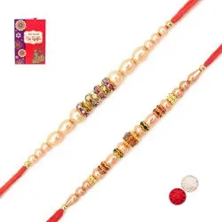 Elegant Stone Work Moti Rakhi