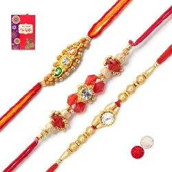 Colored Beads Sparkling AD Moli Rakhi