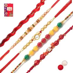 Mouli Rakhi n Colored Beads Combo