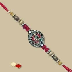 Traditional Rakhi with Roli Chawal Tilak n Card