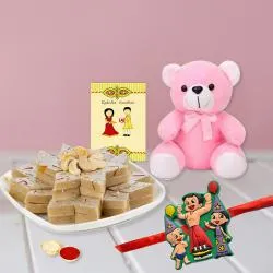 Fancy Kids Rakhi with Teddy n Kaju Katli