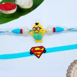 Lovely Kids Rakhi Pair with Roli, Chawal n Card