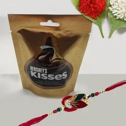 Breathtaking Combo of Rakhi with Hersheys Kisses