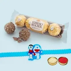 Trendy Kids Rakhi with 3pc Ferrero Rocher Chocolates