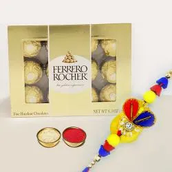 Charming Rakhi with 12pc Ferrero Rocher Pack