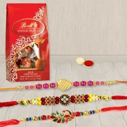 Charming Rakhi Set of 3 with Lindt Chocolates