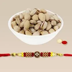Appealing Gift of Rakhi with Crunchy Pistachios