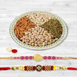 Fancy Rakhi Pair with Assorted Dry Fruits