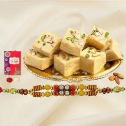 Fashionable Rakhi with Soan Papadi from Haldirams