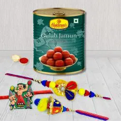 Trendy Family Rakhi Set with Haldiram Gulab Jamun