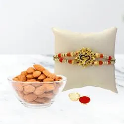 Pretty Rakhi with Healthy Treat of Almonds