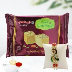 Gaudy Rakhi N Soan Papdi Gift Pack