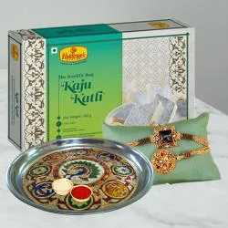 Fancy Rakhis N Rakhi Thali with Yummy Kaju Katli