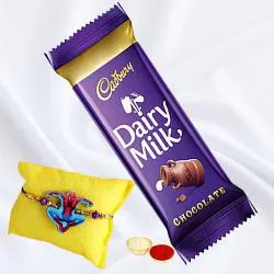 Delightful Gift of Kids Rakhi with Cadbury Dairy Milk