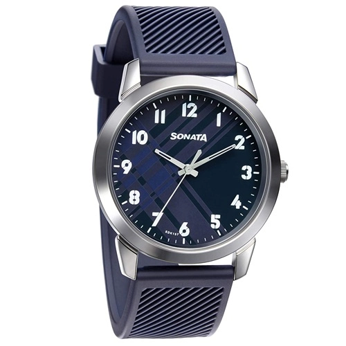 Rocking Sonata Smart Plaid Analog Blue Dial Mens Watch