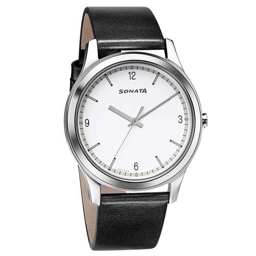 Fashionable Sonata Analog White Dial Mens Watch