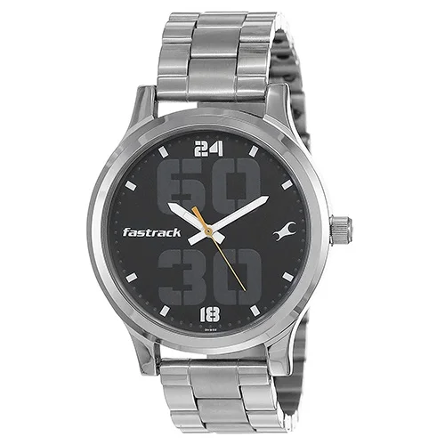 Trendsetting  Bold Black Dial Mens Analog Watch