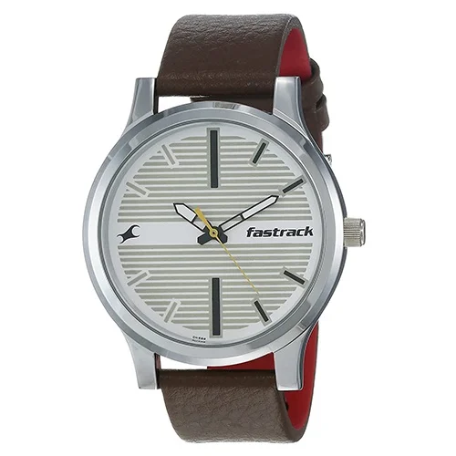 Elegant Fastrack Fundamentals Analog White Dial Gents Watch