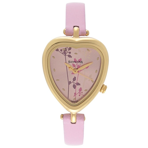 Trendy Titan Sonata Heart Shape Dial Watch for Women