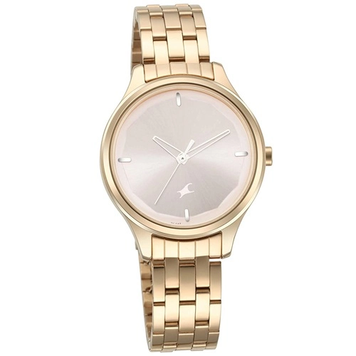 Alluring Fastrack Casual Rose Gold Dial Womens Watch