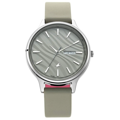 Impressive  Ruffles Round Grey Dial Ladies Analog Watch