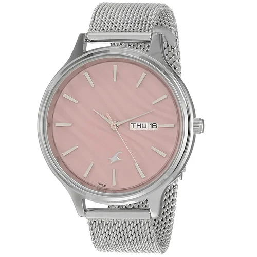 Lovely Fastrack Autumn Winter 20 Round Pink Dial Analog Watch