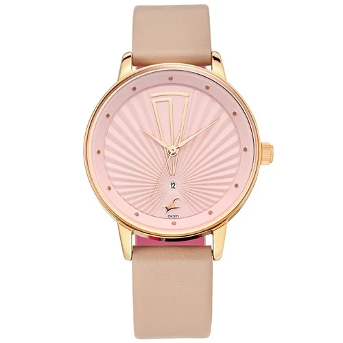 Trendy Fastrack Ruffles Leather Strap Ladies Watch