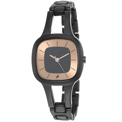 Fabulous Fastrack Square Rose Gold Dial Analog Ladies Watch