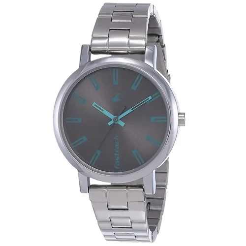 Dashing Fastrack Fundamentals Round Grey Dial Ladies Watch