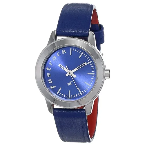Lovely Fastrack Fundamentals Round Blue Dial Ladies Watch