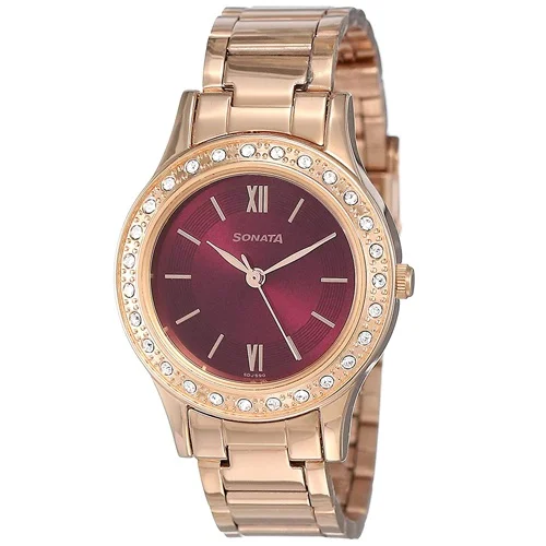 Pretty Sonata Blush It Up Analog Red Dial Womens Watch