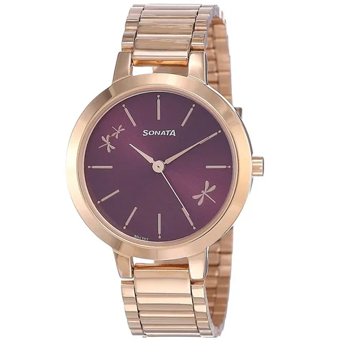 Enticing Sonata Play Analog Purple Dial Womens Watch